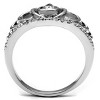 Slickblue Women's Stainless Steel Fashion Ring with 4mm Clear CZ, Polished Finish, Size 5-10 - 3 of 4