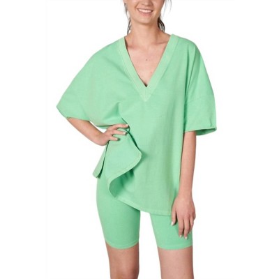 Women's V-Neck Boxy Tee - LALAMIA