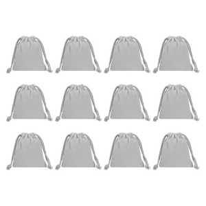 Unique Bargains 100% Cotton Reusable Washable Dust Drawstring Bags 12 Pcs - 1 of 4