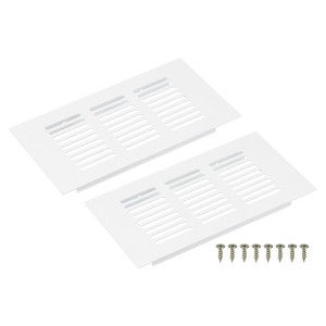 Unique Bargains Aluminum Alloy Cabinet Wardrobe Shoe Closet Rectangle Ventilation Grilles 2 Pcs - 1 of 4