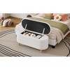 Sapphtopaz Modern Ottoman Upholstered Vanity Stool with Storage and Wood Shelf Accent Stools for Living Room, Bedroom - 4 of 4