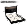 Kumasinova Queen/Full Velvet Upholstered Bed Frame with High Tufted Storage Headboard,Wing Back Platform Bed with USB Port & Night Light for Adults - 2 of 4