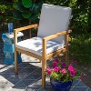 Sunnydaze Rodanthe Acacia Wood Outdoor Dining Armchairs with Cushions - 2pk - Natural/Bone White - 2 of 4