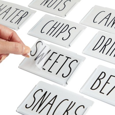 Talented Kitchen Talented Kitchen 8 Piece Metal Basket Labels Clip On Holders with 40 Labels, White Label Clips for Storage Bins