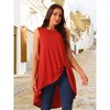 Seta T Women's High Low Hem Sleeveless Crew Neck Dressy Casual Shirts - 2 of 4