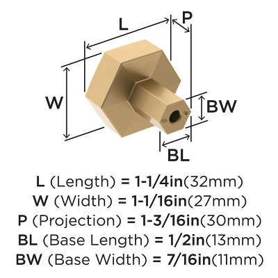 Champagne Bronze Geometric Cabinet Knob with Mounting Hardware