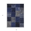 Navy Blue And Denim Blue Patchwork Washable Indoor Outdoor Area Rug - 3 of 4