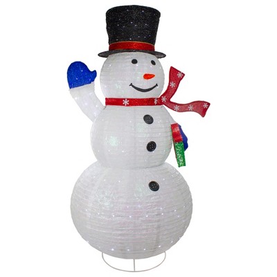 71" LED Lighted Iridescent Snowman Outdoor Christmas Decoration