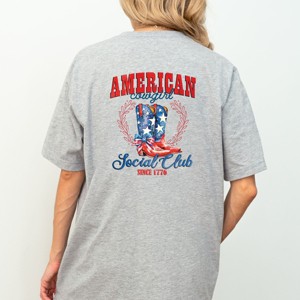 Simply Sage Market American Cowgirl Social Club Front And Back Short Sleeve Tee - 1 of 4