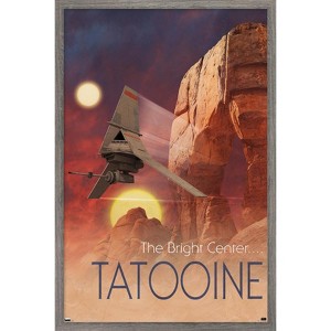 Trends International Star Wars: Tatooine - Visit Tatooine by Russell Walks 23 Framed Wall Poster Prints - 1 of 4