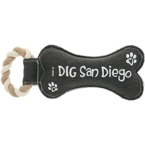 Pavilion Gift Company - San Diego - 12" Canvas Dog Toy with Rope - Pet Toy - 1 of 4