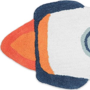 HomeRoots 2' X 3' Orange And White Spaceships Youthful Washable Area Rug - 1 of 3