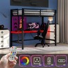 NicBex Twin/Full Size Metal Gaming Loft Bed with LED Lights,Desk,Charging Station&Guardrails,Multifunctional Loft Bed for Gamers&Teens,250lbs Max - 4 of 4