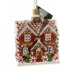 Old World Christmas 3.75" Christmastime Cottage Ornament Home Peppermint  -  Tree Ornaments