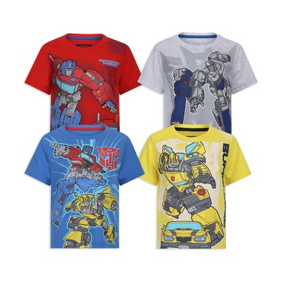 Hasbro Transformers Boys 4 Pack Short Sleeve T-Shirts for Toddler and Big Kids - Multicolor, Size 2T
