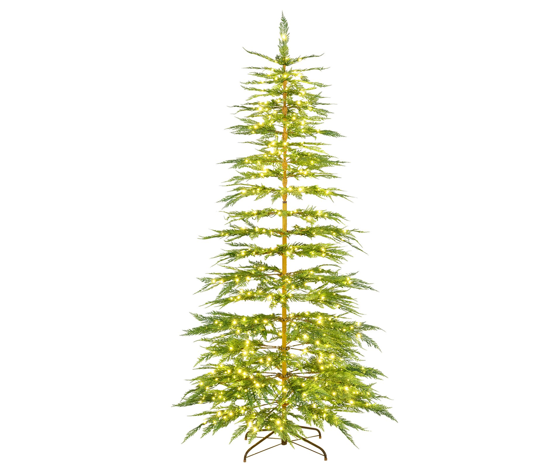 Costway 7.5 FT Pre-Lit Cypress Christmas Tree Hinged with 612 PE Branch Tips Timer & 540 Lights