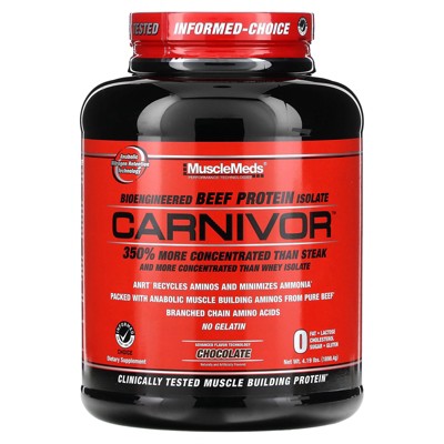 MuscleMeds Carnivor, Bioengineered Beef Protein Isolate, Chocolate, 4.19 lbs (1898.4 g)