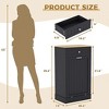 Wood Trash & Recycling Cabinet with Hideaway Drawer – Pet-Proof Freestanding Bin Holder for Kitchen - 2 of 4