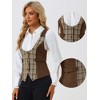 INSPIRE CHIC Women's Contrast Plaid Button Down Sleeveless Vintage Waistcoat - 2 of 4