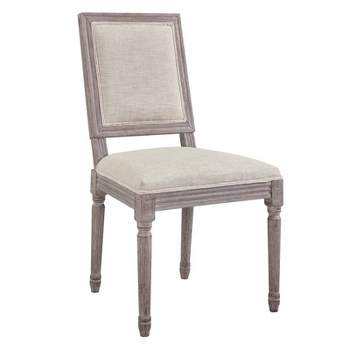 Court Vintage French Upholstered Fabric Dining Side Chair Beige - Modway