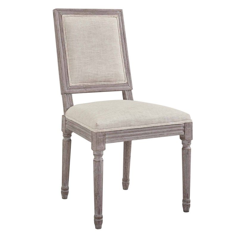 Court Vintage French Upholstered Fabric Dining Side Chair Beige - Modway, 1 of 8