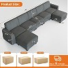 140" Large U Shaped Sectional Couch with Ottoman Chaise, Convertible Modular Sectional Sofa with Ottomans with 7 Seat for Living Room, Office - Gray - 2 of 4
