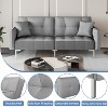 Yaheetech Fabric Futon Sofa Bed with Armrest Adjustable Backrest For Living Room - 4 of 4