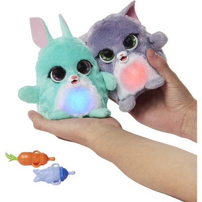 FurReal Fuzzalots Kitty and Bunny Color Change Interactive Feeding Toy – Lights, Sounds & Mood Reactions – Includes Bottle Accessory