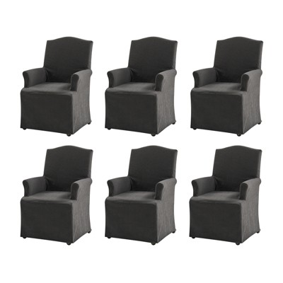 Arnold dining chair Set of 6 roll arms|ARTFUL LIVING DESIGN