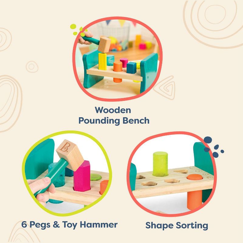 B. toys Wooden Shape Sorter - Colorful Pound &#38; Play, 6 of 9