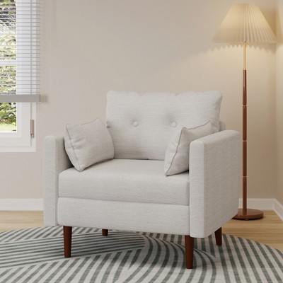 34.5" Fabric Comfortable and Stylish Club Chair with Birch Wood Legs in Finish for Living Room
