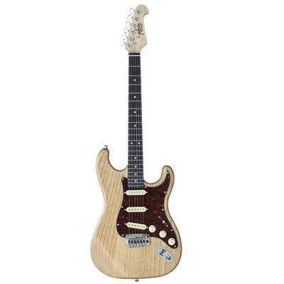 Monoprice Cali DLX Plus Solid Ash Electric Guitar - Natural, With Gig Bag, Ash Body, Maple Neck, Professionally Set-up in the US - Indio Series