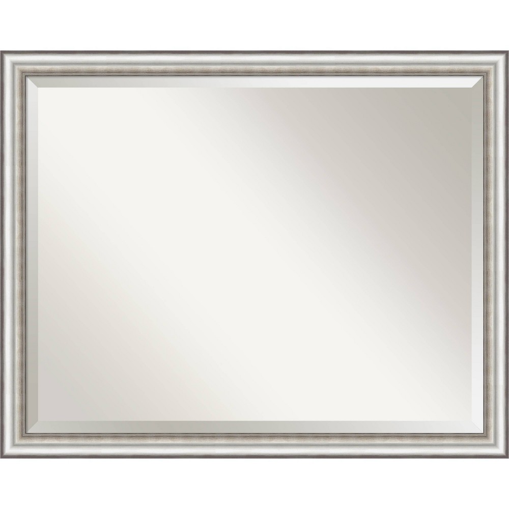 Photos - Wall Mirror 31" x 25" Beveled Salon Silver Narrow  - Amanti Art