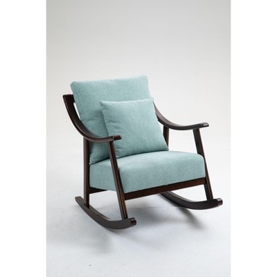 NicBex Mid-Century Modern Rocking Chair Upholstered Accent Chair with Pillow Back&Throw Pillow,Comfy Glider Chair for Living Room&Study
