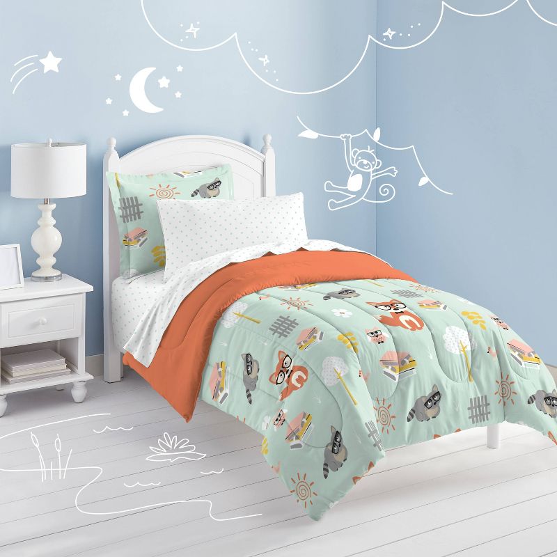 Dream Factory Woodland Friends Mini Kids&#39; Bed in a Bag - Mint (Twin), 4 of 5