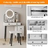 Elecwish Vanity Desk with Mirror and Lights and Stool, Makeup Vanity Set with 4 Drawers & Shelves, Vanity Table with Adjustable Brightness & 3 LED - 4 of 4