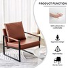 Upholstered Armchair With Metal Frame PU Leather Accent Arm Chair Modern Sofa Chairs Extra-Thick Padded Backrest And Seat For Home - 4 of 4