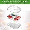 NewHome "Fruit Ice Serving Tray with Lid, 4 Compartments, 3 Tongs & 10 Sporks – Chilled Veggie & Shrimp Platter" White - 4 of 4