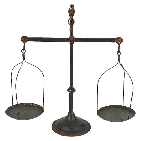 Antique Weight Balance Scale With Marble Base Decorative