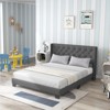 Infans Queen Size Upholstered Platform Bed Tufted Headboard Mattress Foundation Grey - 4 of 4