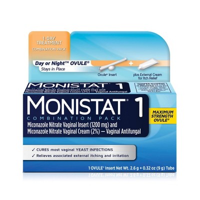 MONISTAT 1-Dose Yeast Infection Treatment, Ovule Insert & External Itch Cream - 1ct