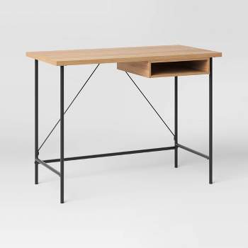 Wood and Metal Writing Desk with Storage - Room Essentials