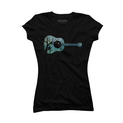Junior's Design By Humans All I Need is My Music and a Starry Night By Maryedenoa T-Shirt