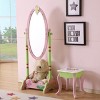 INFURNIC Vanity Tables Kids Wooden Standing Mirror Fairy Theme Hand Carved with Storage for Playrooms, Pink, 16.92"*14.96"*50" - 4 of 4