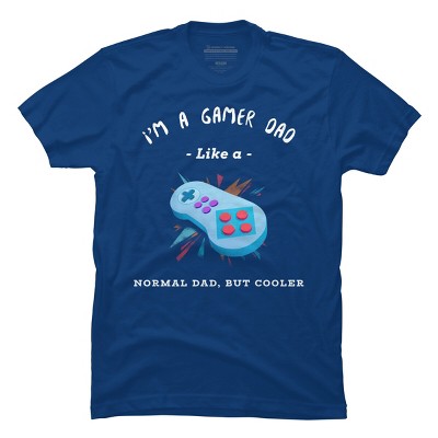 Men's Design By Humans Gamer Dad Like A Normal Dad, But Cooler By KaiHamilton T-Shirt