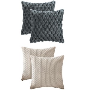 REGALWOVEN 4 Pcs Soft Cozy Throw Pillow Covers for Home Decor 16" x 16" - 1 of 4