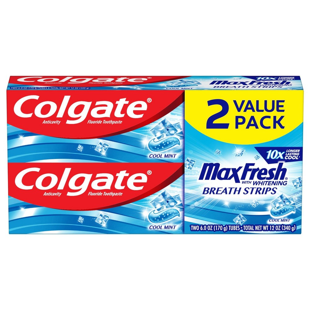 Colgate Max Fresh Toothpaste with Mini Breath Strips - Cool Mint - 6oz