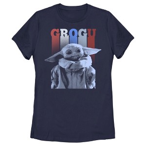 Women's Star Wars The Mandalorian Fourth of July Grogu Portrait T-Shirt - 1 of 4