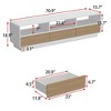 Famapy White TV Cabinet Open Shelf 3 Drawer - 3 of 4