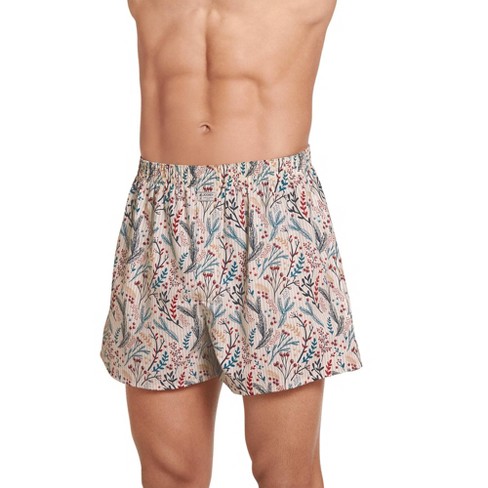 Jockey Men's 100% Cotton Woven Holly Boxer M Holly Print : Target